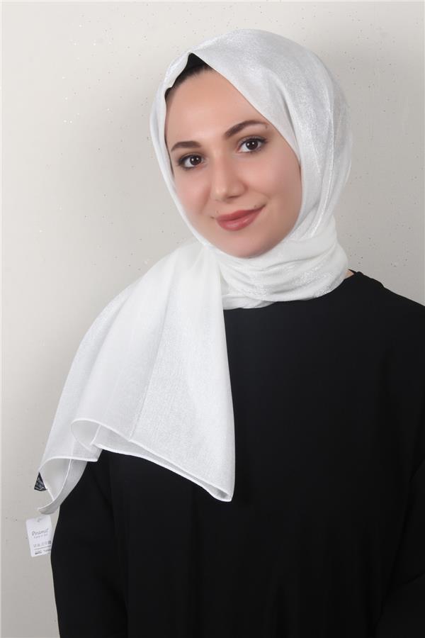 Elizya Simli Şal 4000-72 Beyaz
