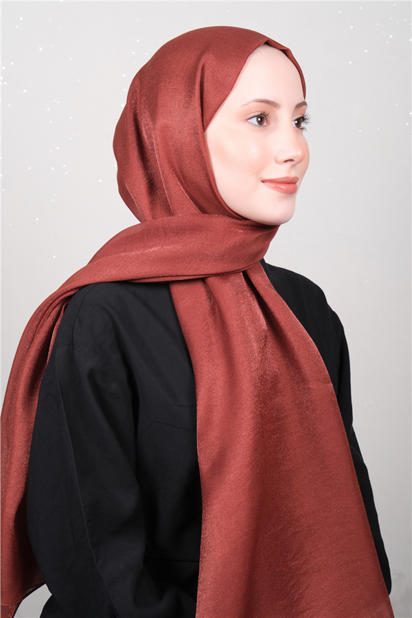 Elizya Simli Şal 4000-76 Kiremit 