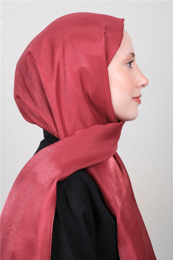 Elizya Simli Şal  4000-77 Bordo