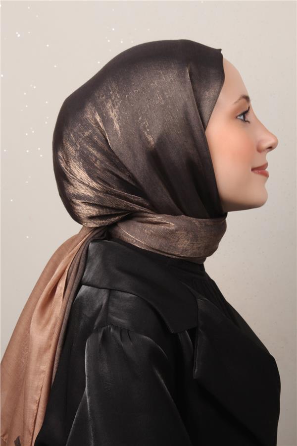 Eşarppark Degrade Abiye Şal 5803-2 Kahve-Siyah 