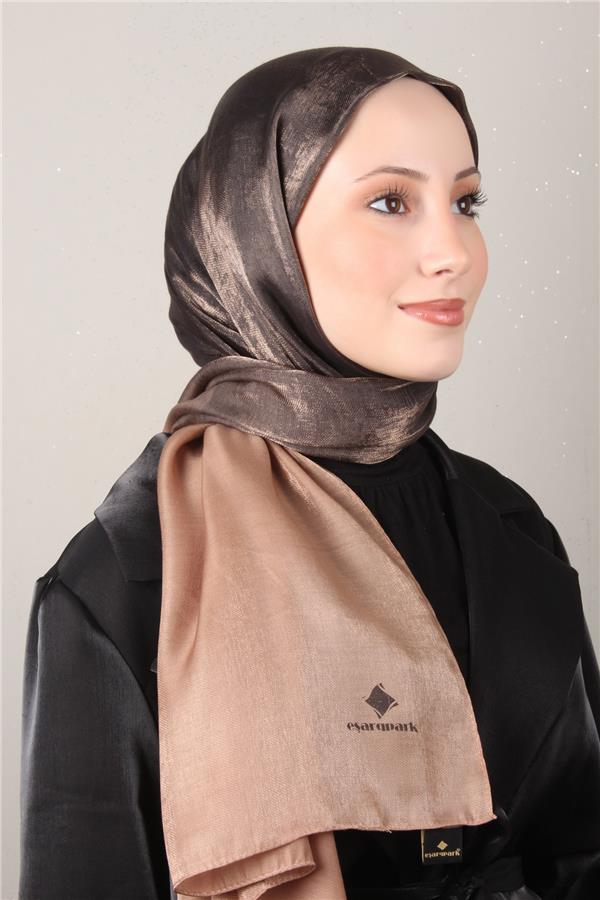 Eşarppark Degrade Abiye Şal 5803-2 Kahve-Siyah 