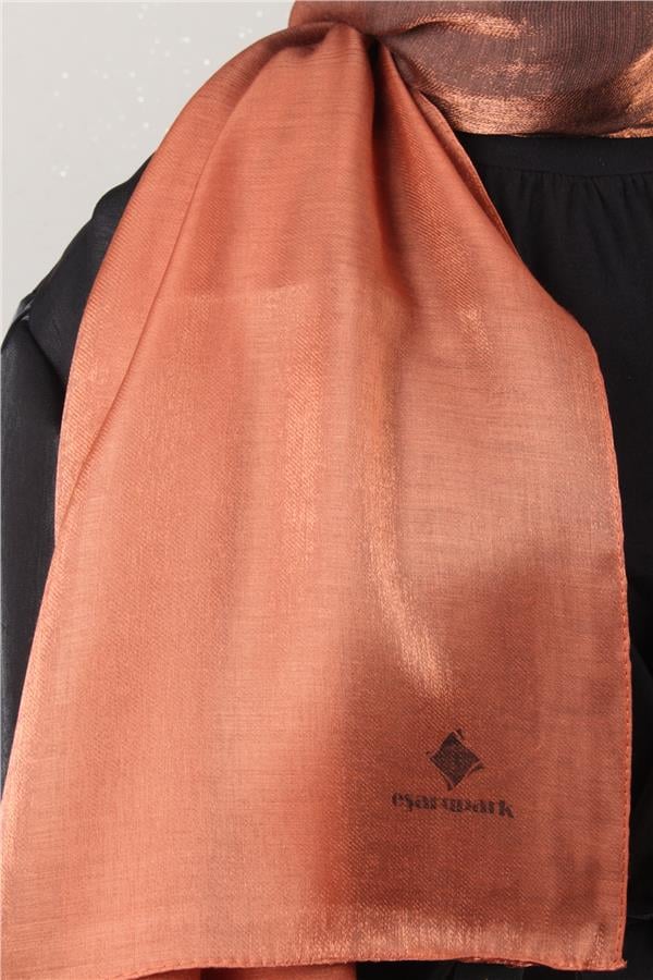 Eşarppark Degrade Abiye Şal 5803-14 Kiremit -Siyah 