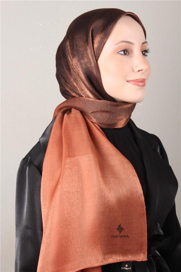 Eşarppark Degrade Abiye Şal 5803-14 Kiremit -Siyah 