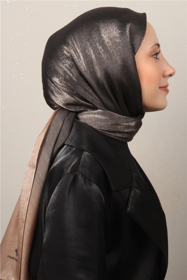 Eşarppark Degrade Abiye Şal 5803-18 Sütlü Kahve-Siyah 