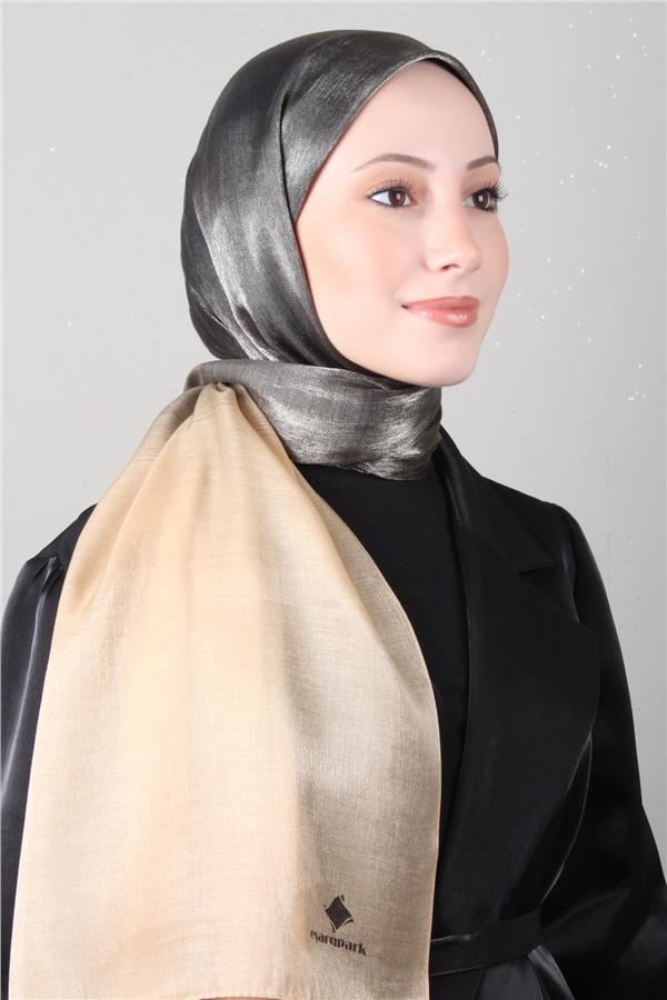 Eşarppark Degrade Abiye Şal 5803-22 Siyah-Gold 