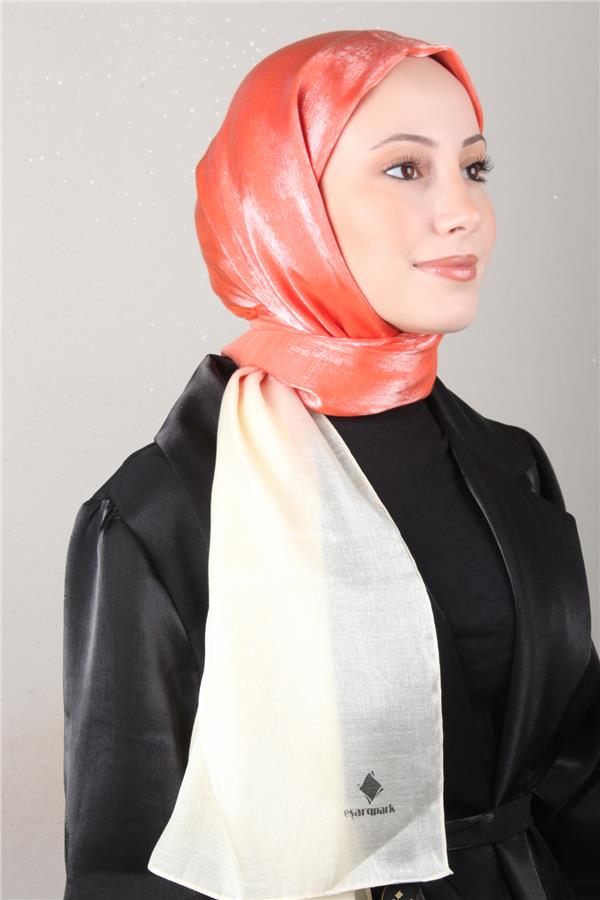 Eşarppark Degrade Abiye Şal 5803-23 Turuncu 