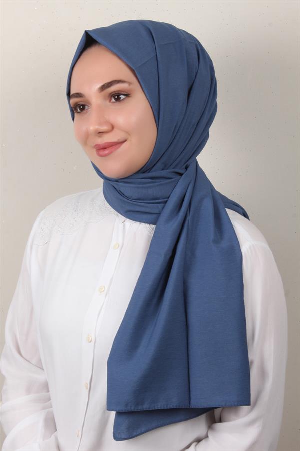 Eşarppark Yaz Serinliği Şal 2752-2 Kot Mavisi