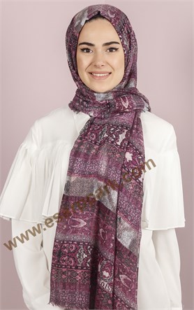 Etnik Desen Fileli Şal 1225-16