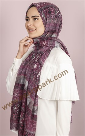 Etnik Desen Fileli Şal 1225-16