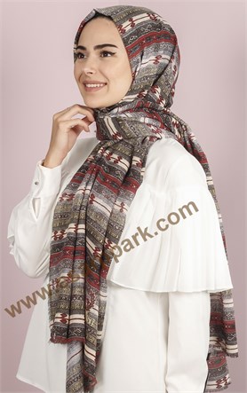 Etnik Desen Fileli Şal 1225-17