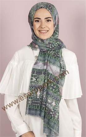Etnik Desen Fileli Şal 1225-21