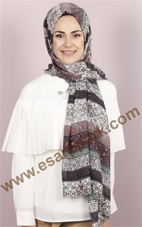 Etnik Desen Fileli Şal 1225-23