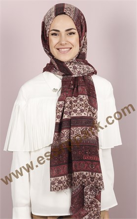 Etnik Desen Fileli Şal 1225-30