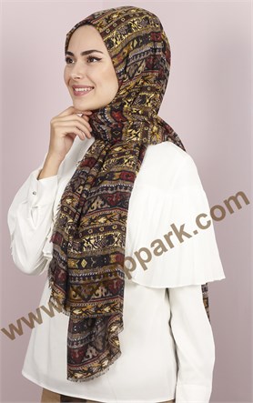 Etnik Desen Fileli Şal 1225-32
