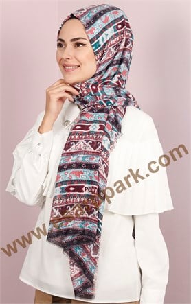 Etnik Desen Fileli Şal 1225-33