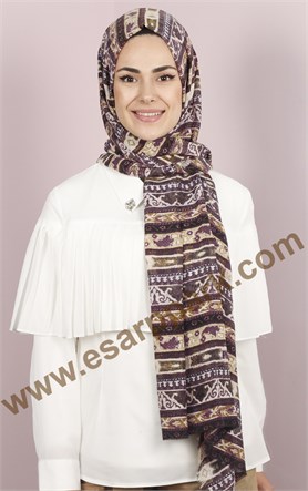 Etnik Desen Fileli Şal 1225-34