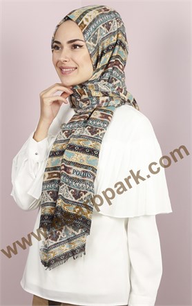 Etnik Desen Fileli Şal 1225-35