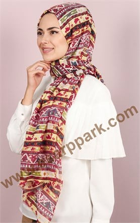 Etnik Desen Fileli Şal 1225-37
