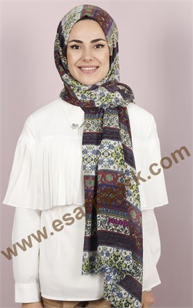 Etnik Desen Fileli Şal 1225-39