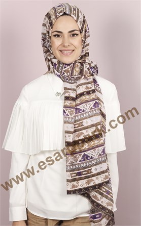 Etnik Desen Fileli Şal 1225-41