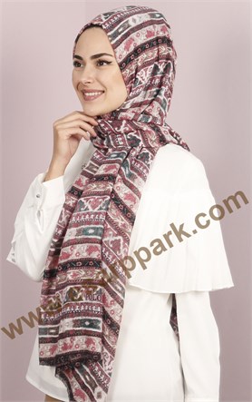 Etnik Desen Fileli Şal 1225-42