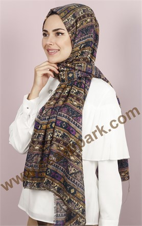 Etnik Desen Fileli Şal 1225-44