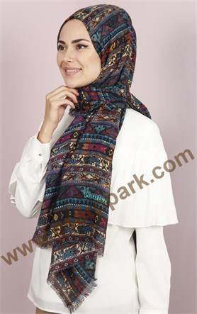 Etnik Desen Fileli Şal 1225-45