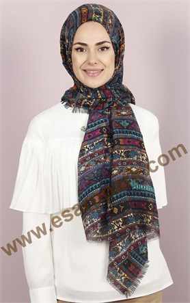Etnik Desen Fileli Şal 1225-45