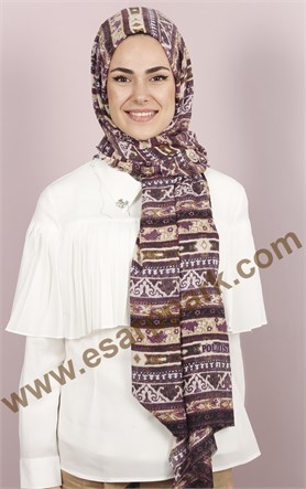 Etnik Desen Fileli Şal 1225-46