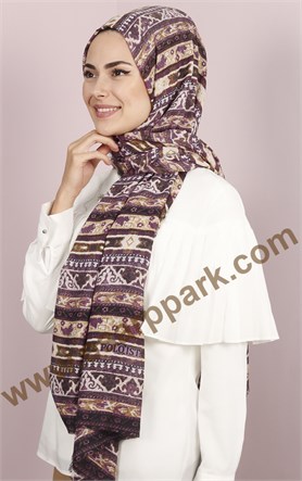 Etnik Desen Fileli Şal 1225-46