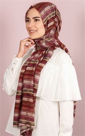 Etnik Desen Fileli Şal 1225-7