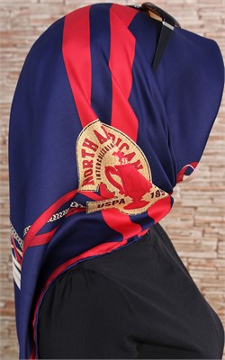 102-0008-03 U.S POLO ASSN EŞARP LACİVERT  KIRMIZI