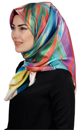 Piramit Tafta Dijital Eşarp 1913-4