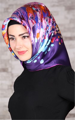 6443-05 ARMİNE İPEK EŞARP 2015 YAZ MOR