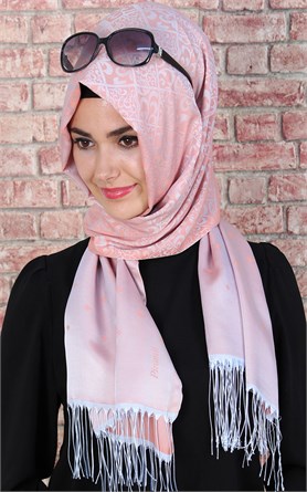 500-0008-01  ÇİFT YÖNLÜ İPEKSİ ŞAL VİZON GRİ