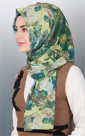 525-0001-01 FİESTA KREP ŞAL AÇIK YEŞİL