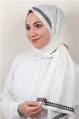 Fashion İpeksi Şal 2882-7 Kırık Beyaz