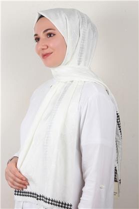 Fashion İpeksi Şal 2882-7 Kırık Beyaz