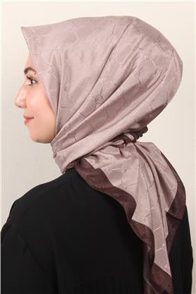 Fashion Monogram Eşarp 8089-12 Miskli Kahve