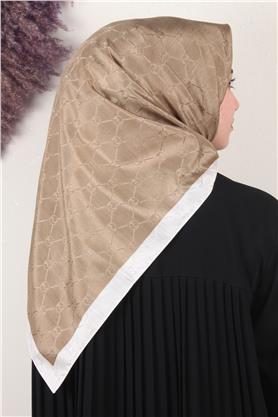 Fashion Monogram Eşarp 8089-17 Sütlü Kahve