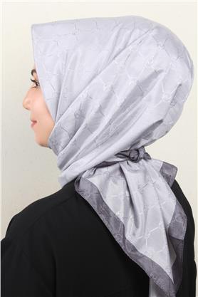 Fashion Monogram Eşarp 8089-18 Gri