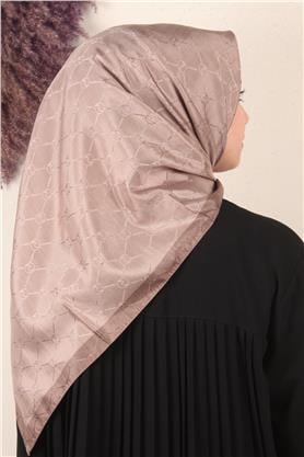 Fashion Monogram Eşarp 8089-20 Koyu Pudra