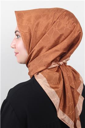 Fashion Monogram Eşarp 8089-21 Kiremit