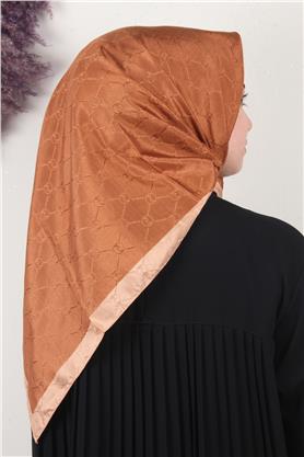 Fashion Monogram Eşarp 8089-21 Kiremit