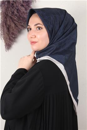 Fashion Monogram Eşarp 8089-22 Lacivert