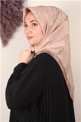 Fashion Monogram Eşarp 8089-4 Bej