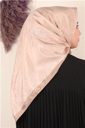 Fashion Monogram Eşarp 8089-4 Bej