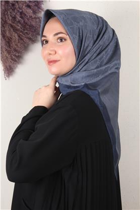 Fashion Monogram Eşarp 8089-7 İndigo