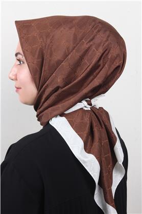 Fashion Monogram Eşarp 8089-8 Çikolata Kahve