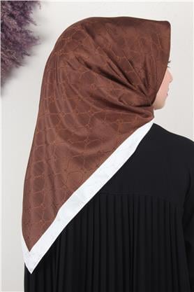 Fashion Monogram Eşarp 8089-8 Çikolata Kahve